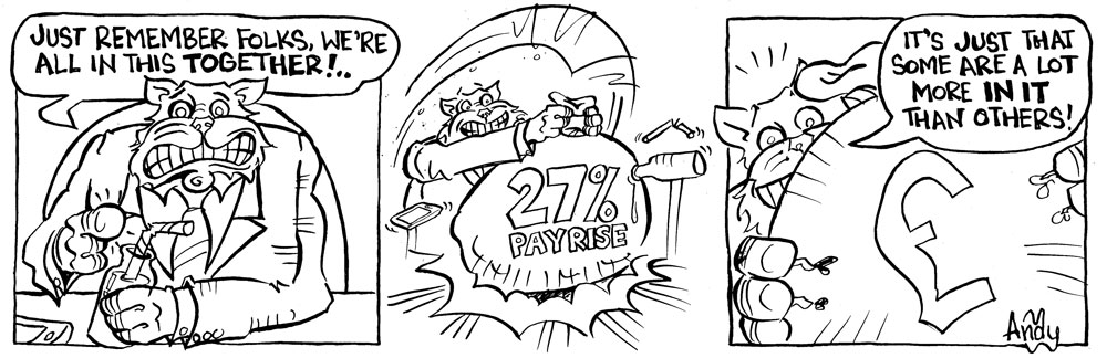 Fat Cat cartoon -- 127 -- We’re all in this together