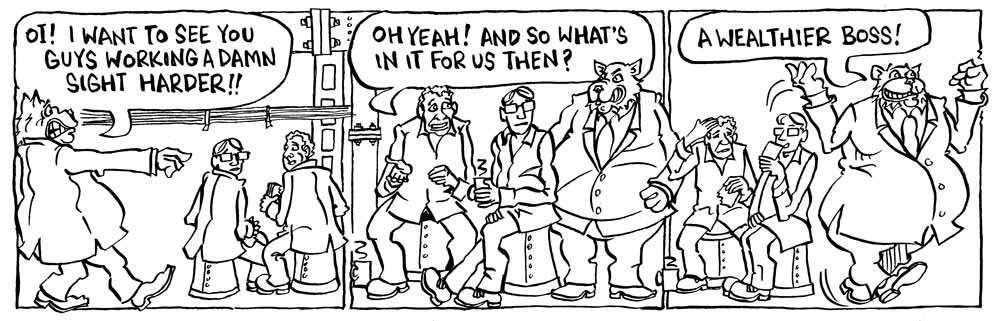 Fat Cat cartoon -- 132 -- A wealthier boss
