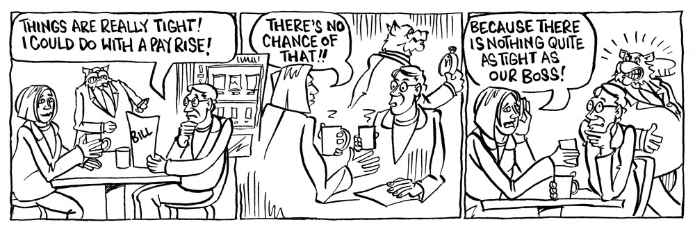 Fat Cat cartoon -- 129 -- Things are really tight