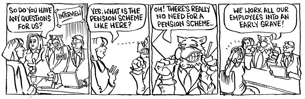 Fat Cat cartoon -- 131 -- pension scheme